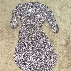 Floral Navy and White Dress